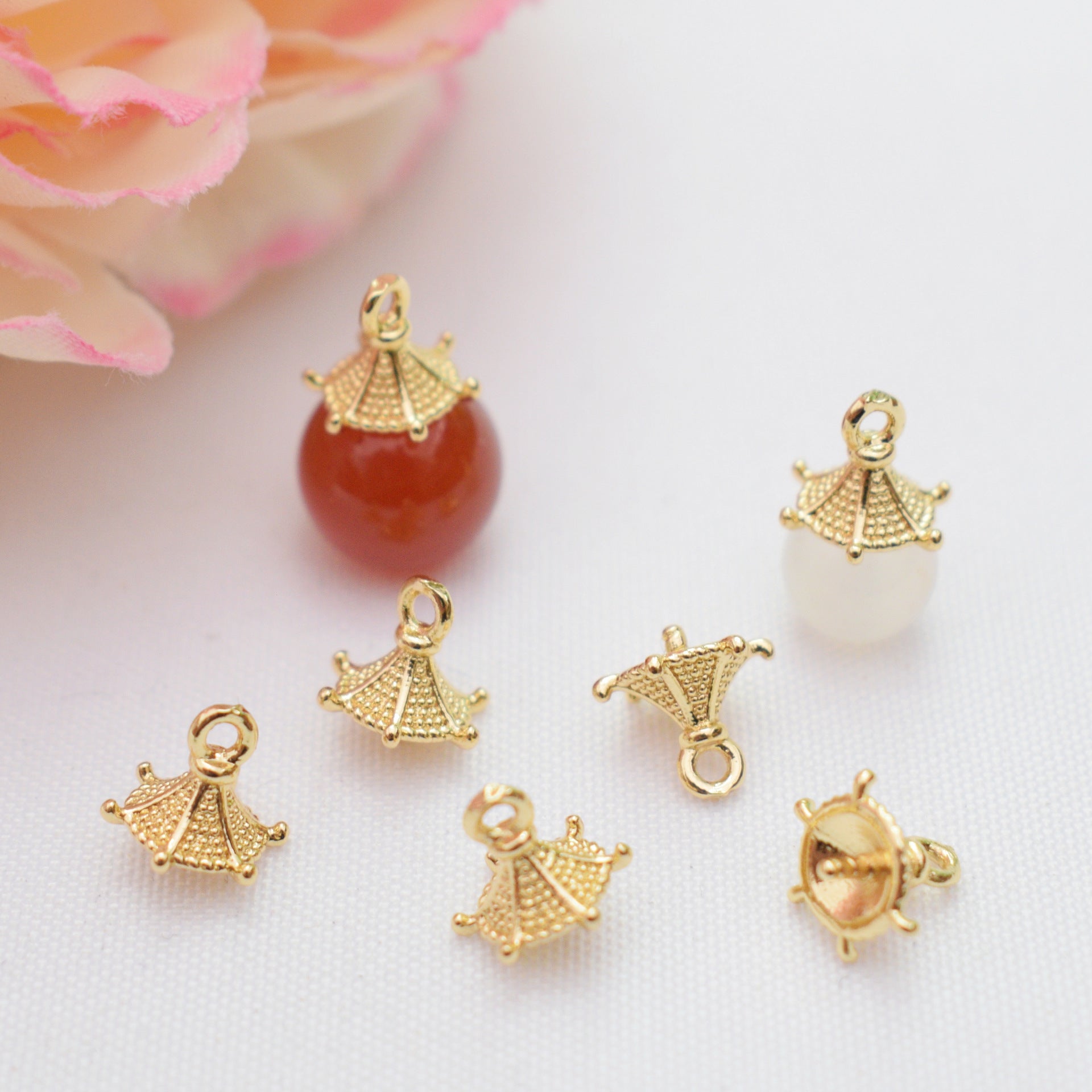 20PCS 14K Gold Filled Beads Pearls Tray Screws For Jewelry Making Finding Kits Repair Clasps Doki Decor   