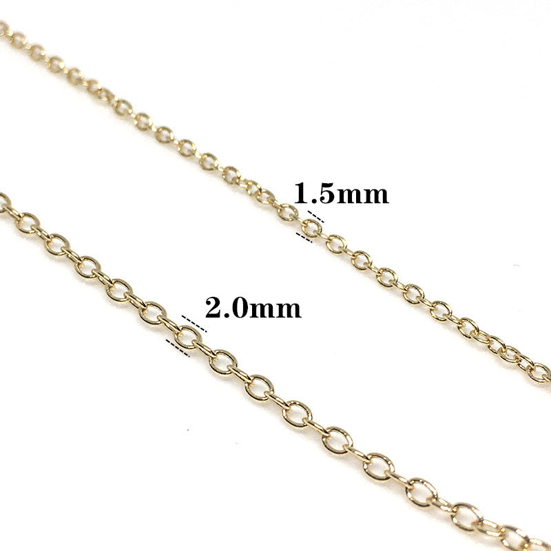 6.56 Feet/2M 14K Gold Filled Circle Chain 1.5mm 2mm Necklace Bracelet Chains Roll White Gold Silver Rose Gold For Jewelry Making Kit Chains Doki Decor   