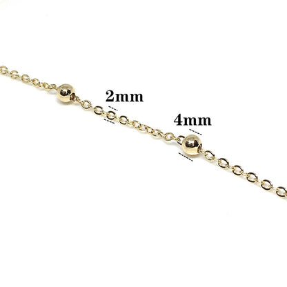 6.56 Feet/2M 14K Gold Filled Beads Circle Chain Necklace Bracelet Chains Roll White Gold Rose Gold For Jewelry Making Kit Chains Doki Decor   