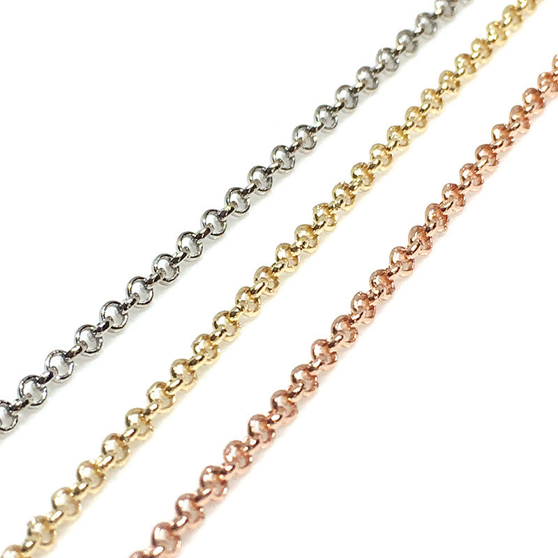 6.56 Feet/2M 14K Gold Filled Circle Necklace Bracelet Chains Roll White Gold Rose Gold For Jewelry Making Kit Chains Doki Decor   