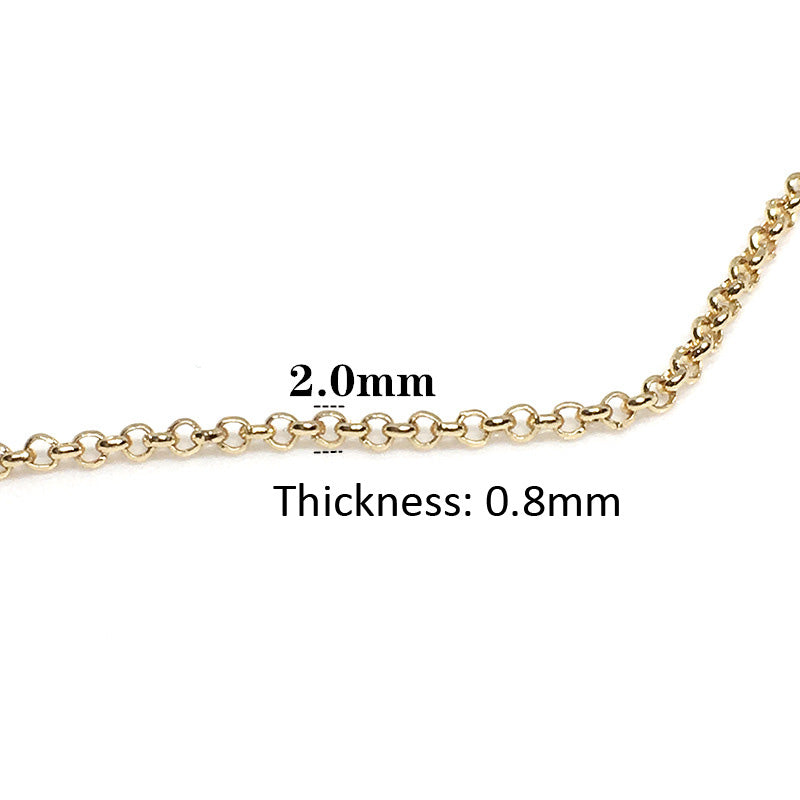 6.56 Feet/2M 14K Gold Filled Circle Necklace Bracelet Chains Roll White Gold Rose Gold For Jewelry Making Kit Chains Doki Decor   