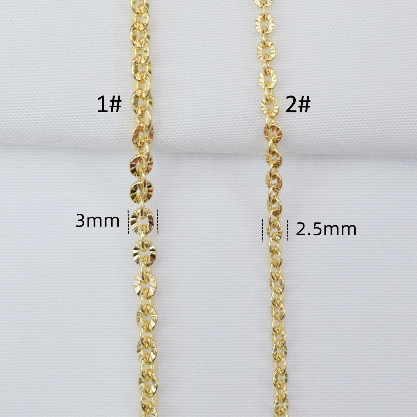 6.56 Feet/2M 14K Gold Filled Flat Circle Pattren Chain Necklace Bracelet Chains Roll White Gold For Jewelry Making Kit Chains Doki Decor   