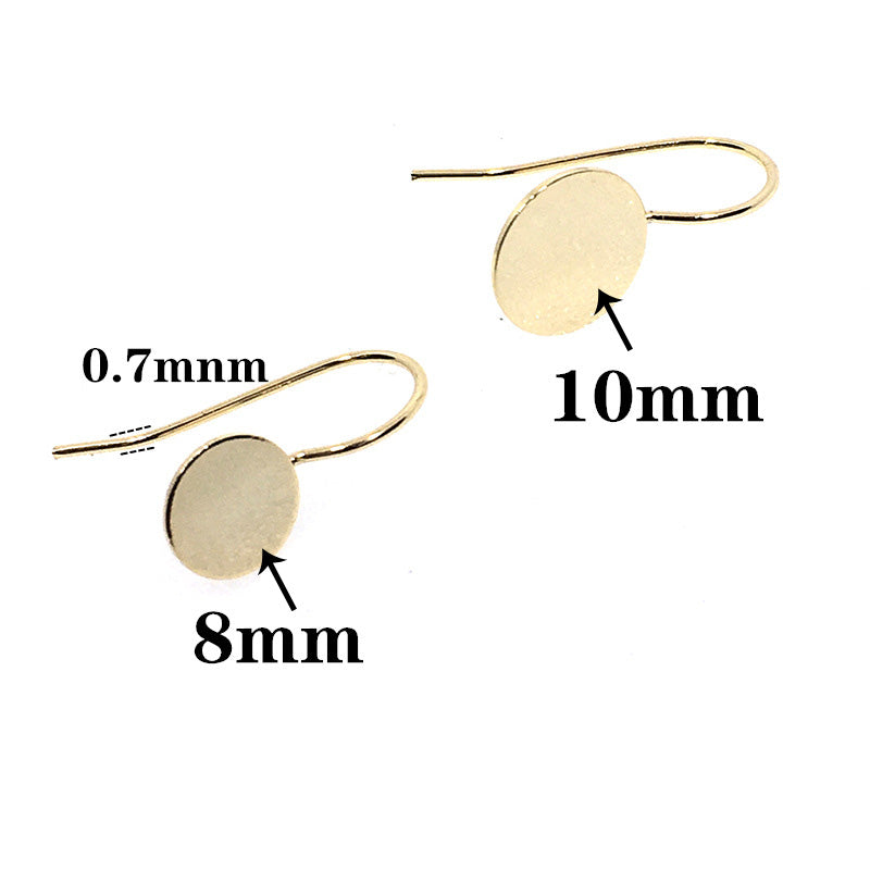 10PCS 14K Gold Filled Earring Hooks With Loop Circle Round Tray White Gold For Jewelry Making Earrings Hooks Doki Decor   