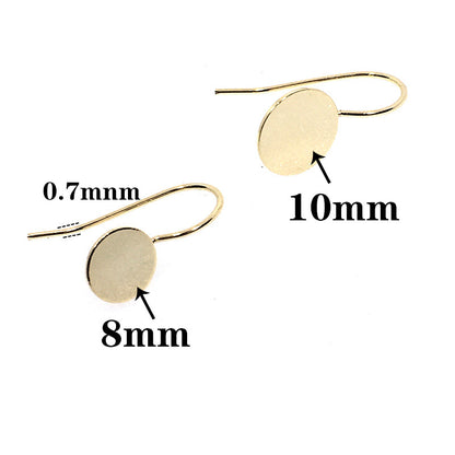 10PCS 14K Gold Filled Earring Hooks With Loop Circle Round Tray White Gold For Jewelry Making Earrings Hooks Doki Decor   