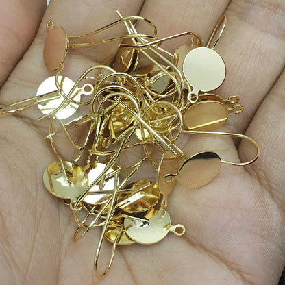 10PCS 14K Gold Filled Earring Hooks With Loop Circle Round Tray White Gold For Jewelry Making Earrings Hooks Doki Decor 8mm 14K Gold With Loop