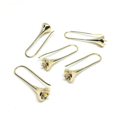 10PCS 14K Gold Filled Earring Hooks White Gold Pearl Beads Tray For Jewelry Making Earrings Hooks Doki Decor 14K Gold  