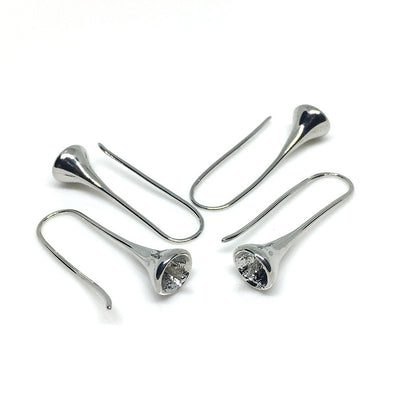 10PCS 14K Gold Filled Earring Hooks White Gold Pearl Beads Tray For Jewelry Making Earrings Hooks Doki Decor White Gold  