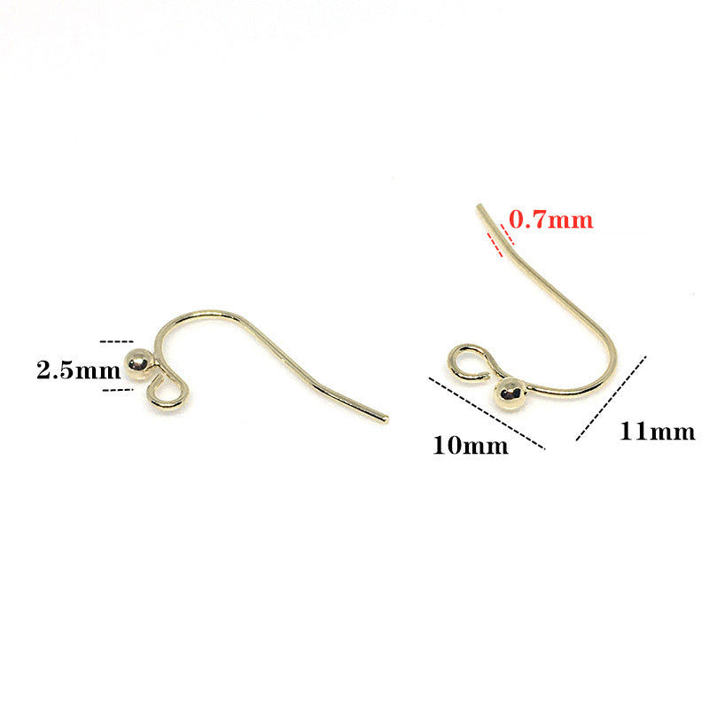 100PCS 14K Gold Filled Earring Hooks Ball With Loop Dangle Fish Earwire White Gold For Jewelry Making Earrings Hooks Doki Decor   