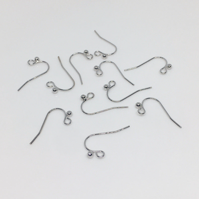 100PCS 14K Gold Filled Earring Hooks Ball With Loop Dangle Fish Earwire White Gold For Jewelry Making Earrings Hooks Doki Decor White Gold  