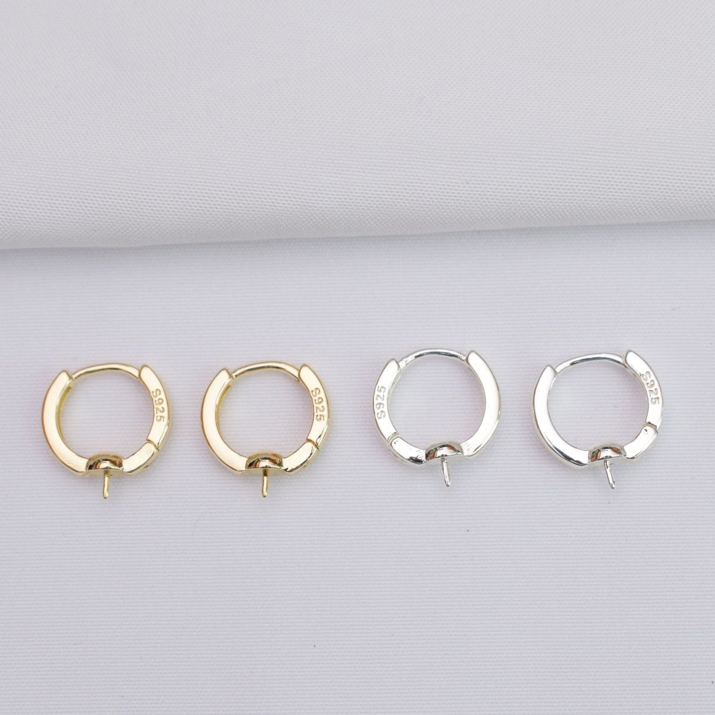 10PCS 14K Gold Filled Earring Hoops 925 Sterling Silver Pearl Tray Lever Back Beading Hoop Round For Jewelry Making Earrings Hoops Doki Decor   