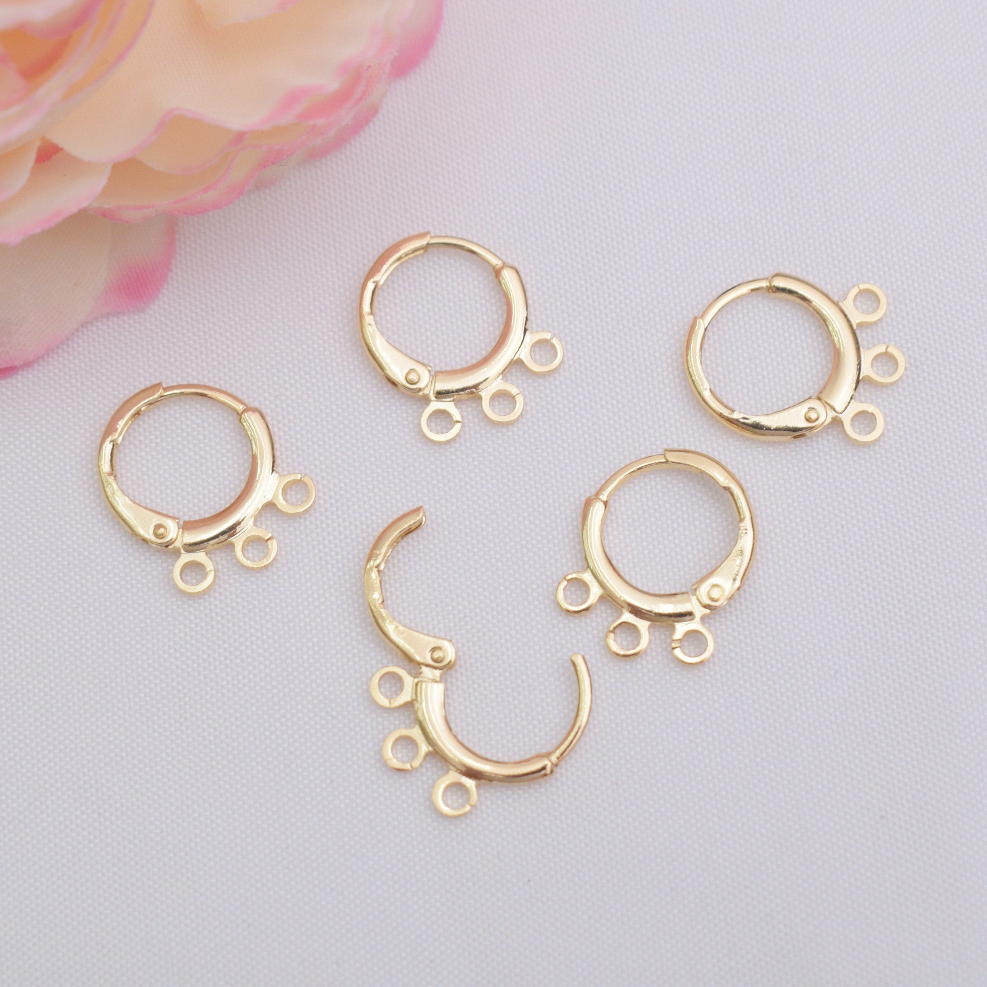 20PCS 14K Gold Filled Earring Hoops Round Circle With Loop Dangle Lever Back Beading Hoop White Gold For Jewelry Making Earrings Hoops Doki Decor   