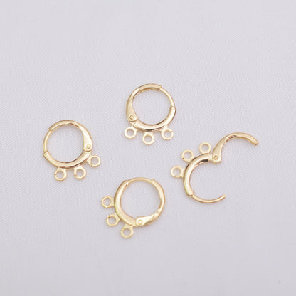 20PCS 14K Gold Filled Earring Hoops Round Circle With Loop Dangle Lever Back Beading Hoop White Gold For Jewelry Making Earrings Hoops Doki Decor 14K Gold  