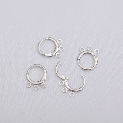 20PCS 14K Gold Filled Earring Hoops Round Circle With Loop Dangle Lever Back Beading Hoop White Gold For Jewelry Making Earrings Hoops Doki Decor White Gold  