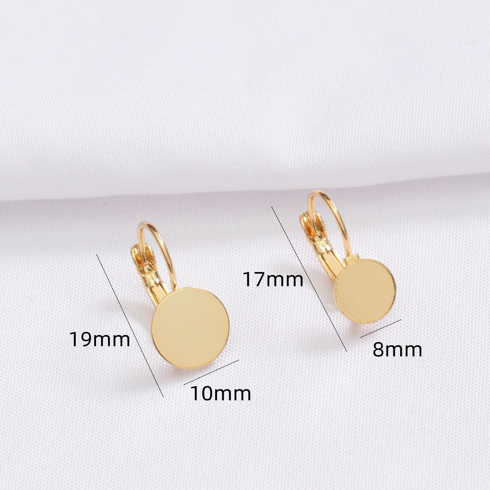 10PCS 14K Gold Filled Earring Hoops Flat Tray Round Lever Back Beading Hoop For Jewelry Making Earrings Hoops Doki Decor   