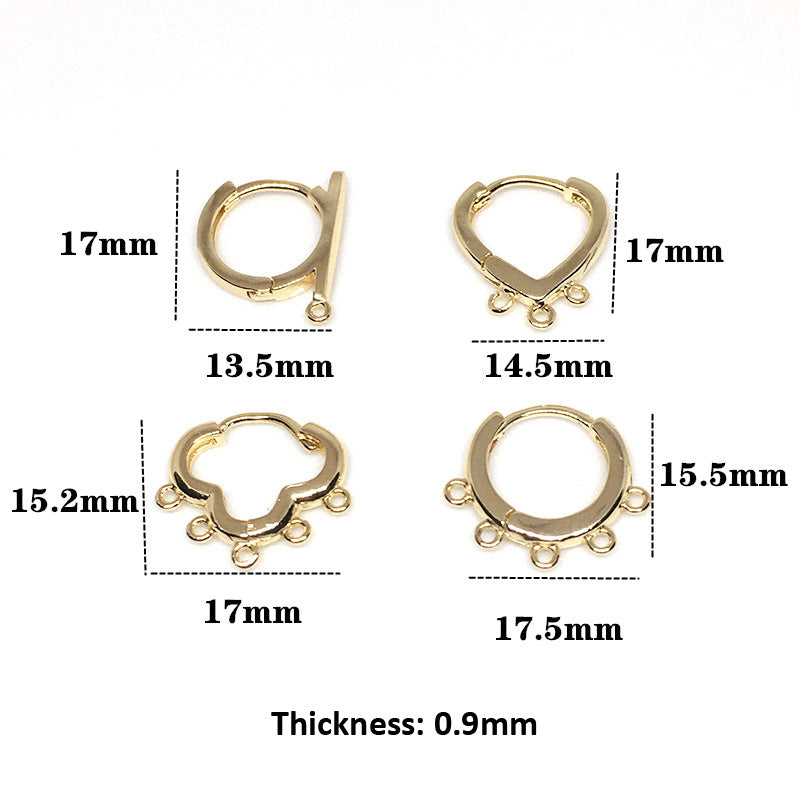 10PCS 14K Gold Filled Earring Hoops Heart Cloud Circle With Loop Dangle Lever Back Round Beading Hoop For Jewelry Making Earrings Hoops Doki Decor   