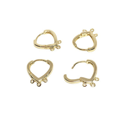 10PCS 14K Gold Filled Earring Hoops Heart Cloud Circle With Loop Dangle Lever Back Round Beading Hoop For Jewelry Making Earrings Hoops Doki Decor Heart  