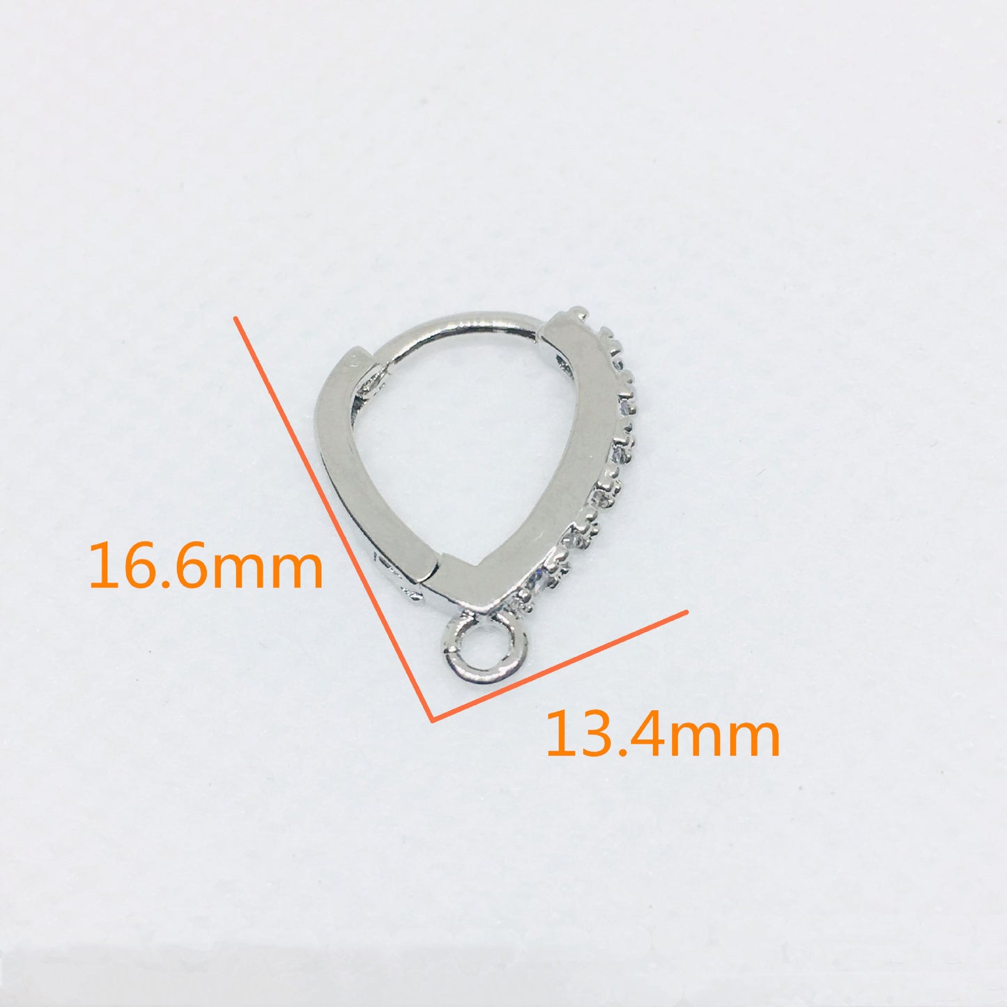 10PCS 14K Gold Filled Earring Hoops Heart With Zircon Rhinestone Lever Back Beading Hoop White Gold Rose Gold For Jewelry Making Earrings Hoops Doki Decor   