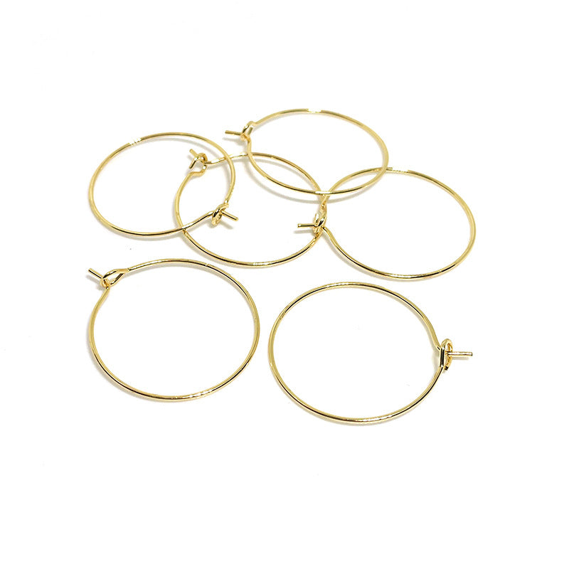 20PCS 14K Gold Filled Earring Hoops Large Circle 25mm 30mm 35mm Lever Back Round Beading Hoop White Gold For Jewelry Making Earrings Hoops Doki Decor   