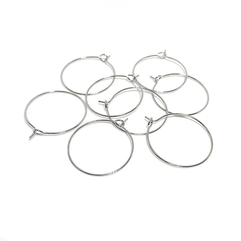 20PCS 14K Gold Filled Earring Hoops Large Circle 25mm 30mm 35mm Lever Back Round Beading Hoop White Gold For Jewelry Making Earrings Hoops Doki Decor   