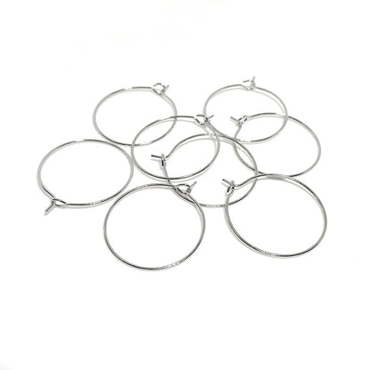 20PCS 14K Gold Filled Earring Hoops Large Circle 25mm 30mm 35mm Lever Back Round Beading Hoop White Gold For Jewelry Making Earrings Hoops Doki Decor   