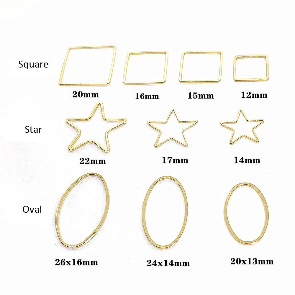 100PCS 14K Gold Filled Earring Hoops Star Oval Square Lever Back Beading Hoop White Gold For Jewelry Making Earrings Hoops Doki Decor   