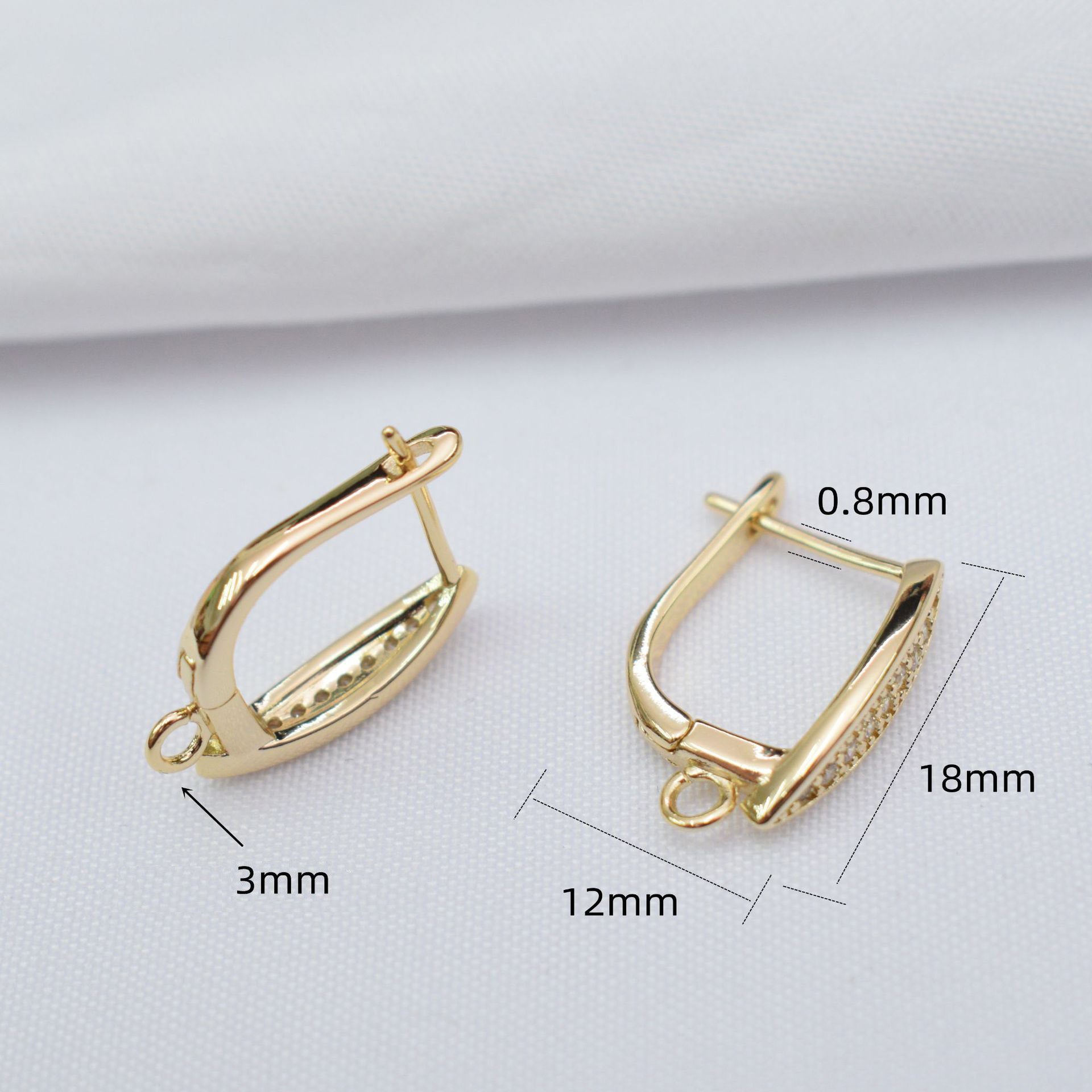 10PCS 14K Gold Filled Earring Hoops Leaf Leaves Zircon Rhinestone With Loop Dangle Lever Back Beading Hoop White Gold For Jewelry Making Earrings Hoops Doki Decor   