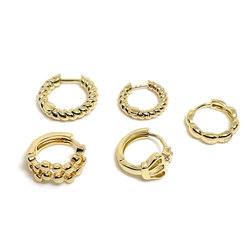 10PCS 14K Gold Filled Earring Hoops Round Crown Lever Back Beading Hoop For Jewelry Making Earrings Hoops Doki Decor   