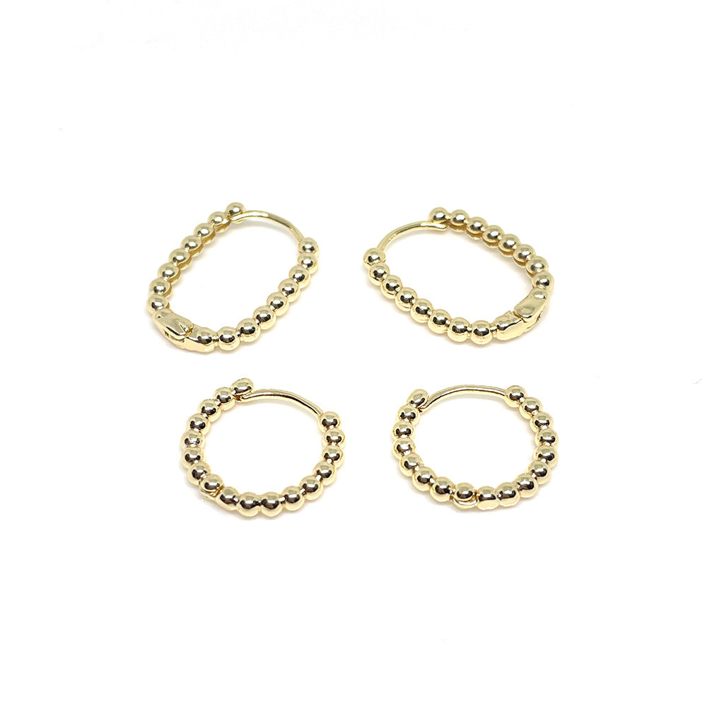 10PCS 14K Gold Filled Earring Hoops Oval Round Beads Lever Back Beading Hoop White Gold For Jewelry Making Earrings Hoops Doki Decor   