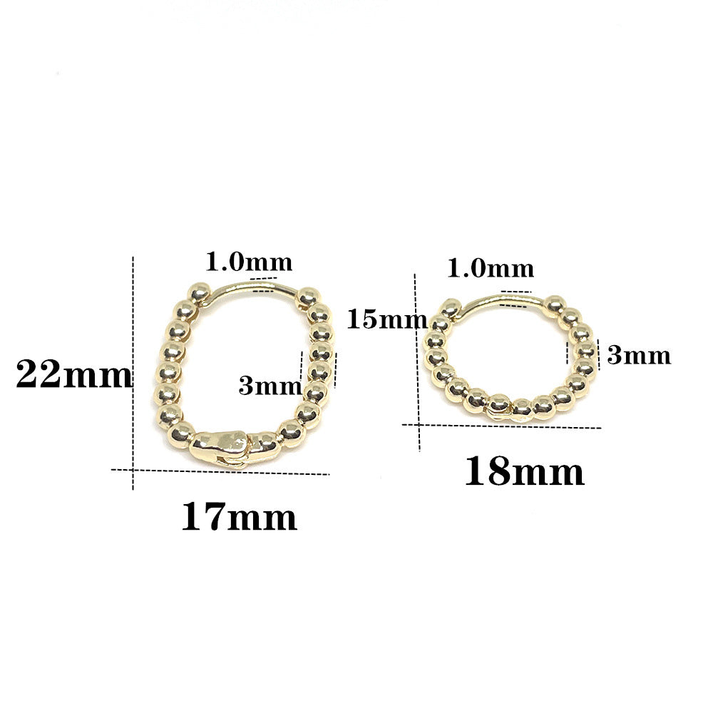 10PCS 14K Gold Filled Earring Hoops Oval Round Beads Lever Back Beading Hoop White Gold For Jewelry Making Earrings Hoops Doki Decor   