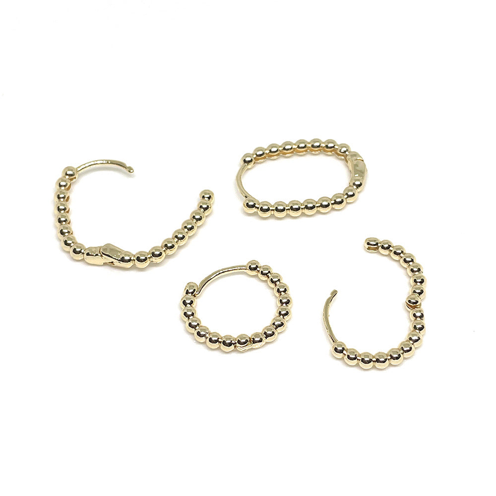 10PCS 14K Gold Filled Earring Hoops Oval Round Beads Lever Back Beading Hoop White Gold For Jewelry Making Earrings Hoops Doki Decor 14K Gold Oval 