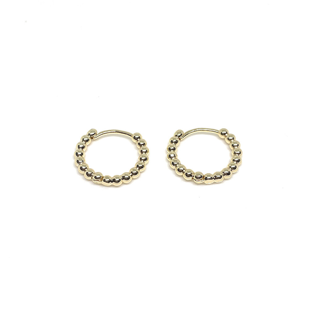 10PCS 14K Gold Filled Earring Hoops Oval Round Beads Lever Back Beading Hoop White Gold For Jewelry Making Earrings Hoops Doki Decor 14K Gold Round 