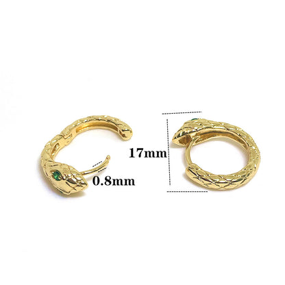 10PCS 14K Gold Filled Earring Hoops Snake Green Black Zircon Rhinestone Lever Back Round Beading Hoop For Jewelry Making Earrings Hoops Doki Decor   