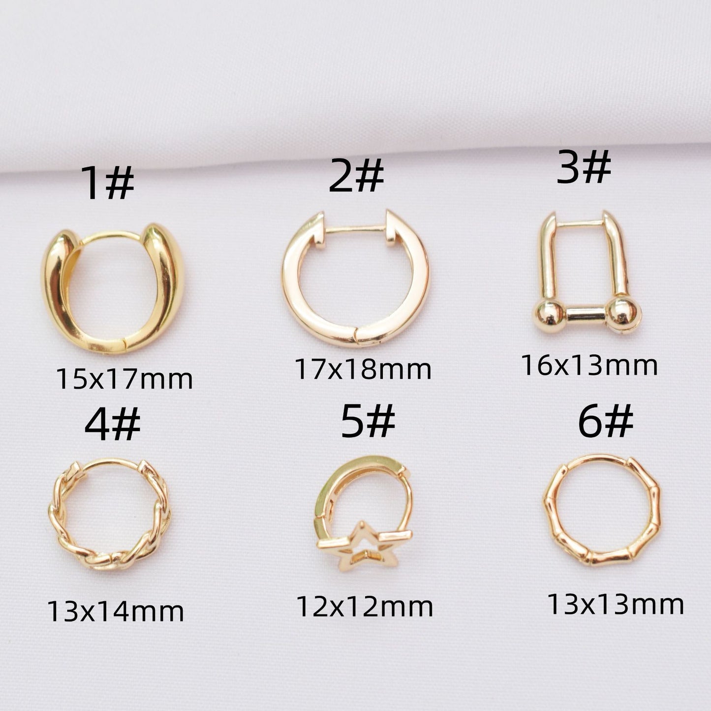 10PCS 14K Gold Filled Earring Hoops Star Twist Beads Lever Back Beading Hoop Round For Jewelry Making Earrings Hoops Doki Decor   