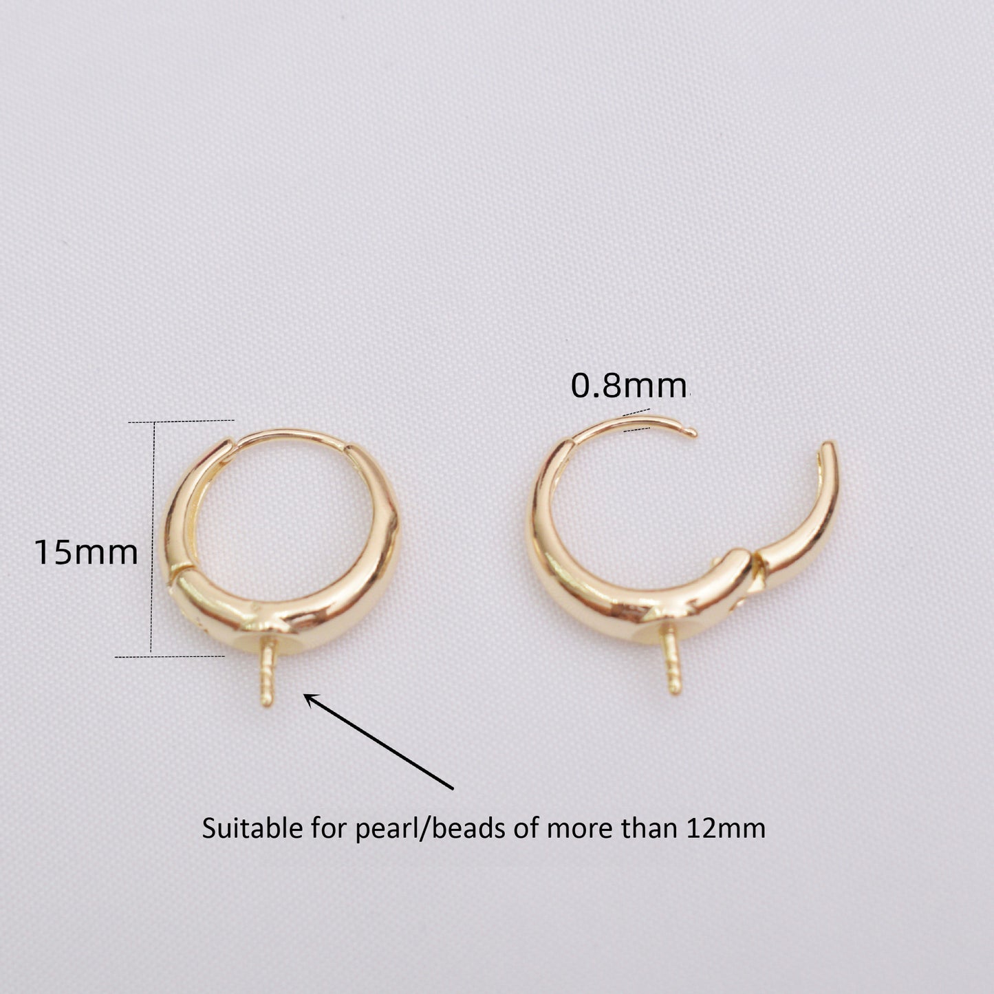 10PCS 14K Gold Filled Earring Hoops Pearl Tray Thick Lever Back Beading Hoop White Gold For Jewelry Making Earrings Hoops Doki Decor   