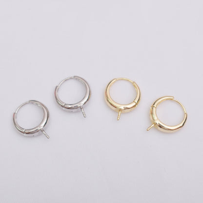 10PCS 14K Gold Filled Earring Hoops Pearl Tray Thick Lever Back Beading Hoop White Gold For Jewelry Making Earrings Hoops Doki Decor   