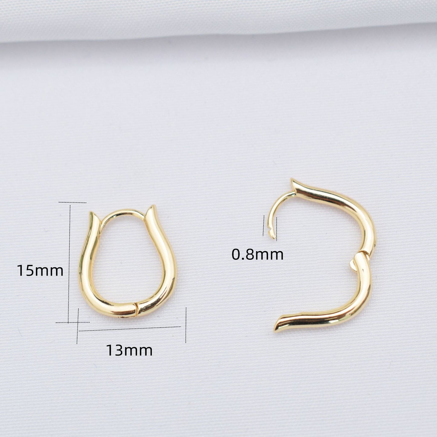 10PCS 14K Gold Filled Earring Hoops Oval U Type Lever Back Beading Hoop White Gold For Jewelry Making Earrings Hoops Doki Decor   