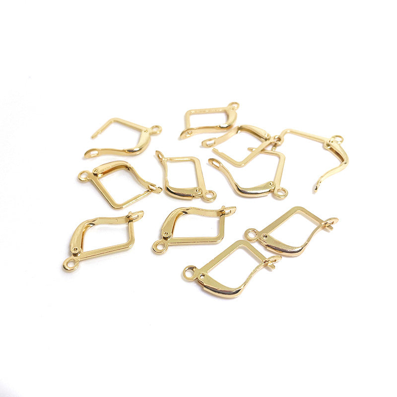 10PCS 14K Gold Filled Earring Hoops Waterdrop D Type Square With Loop Dangle Lever Back Beading Hoop For Jewelry Making Earrings Hoops Doki Decor Square  