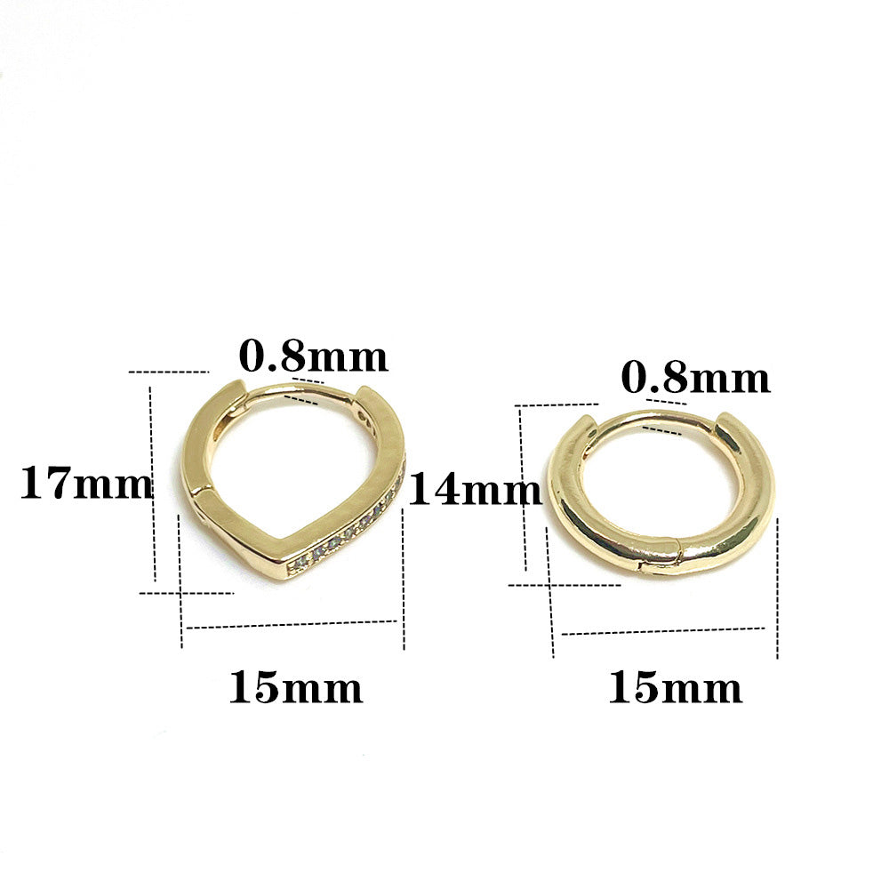 10PCS 14K Gold Filled Earring Hoops Waterdrop Droplet With Zircon Rhinestone Round Lever Back Beading Hoop White Gold For Jewelry Making Earrings Hoops Doki Decor   