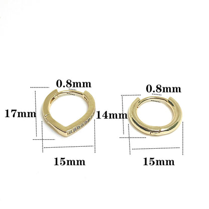 10PCS 14K Gold Filled Earring Hoops Waterdrop Droplet With Zircon Rhinestone Round Lever Back Beading Hoop White Gold For Jewelry Making Earrings Hoops Doki Decor   