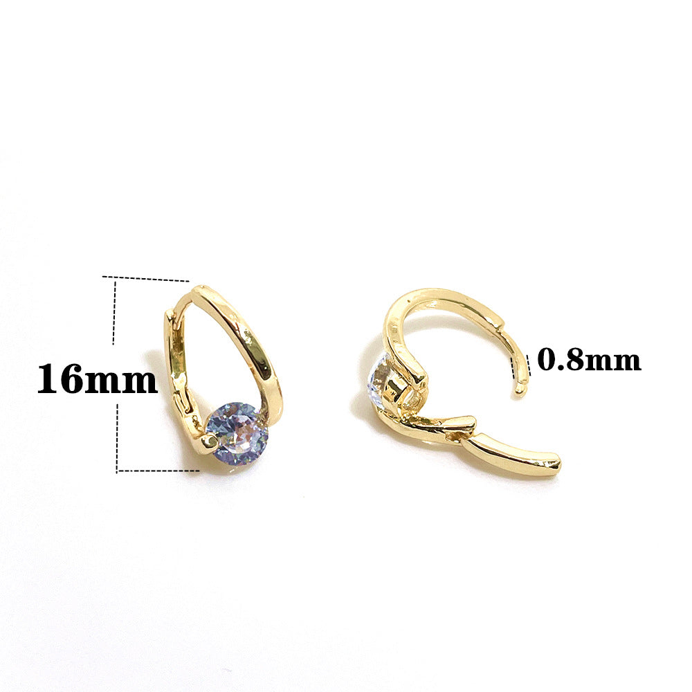 10PCS 14K Gold Filled Earring Hoops With Zircon Rhinestone Round Lever Back Beading Hoop For Jewelry Making Earrings Hoops Doki Decor   