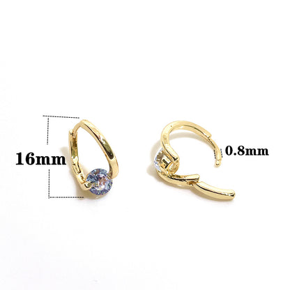 10PCS 14K Gold Filled Earring Hoops With Zircon Rhinestone Round Lever Back Beading Hoop For Jewelry Making Earrings Hoops Doki Decor   