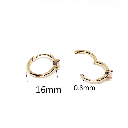 10PCS 14K Gold Filled Earring Hoops With Zircon Rhinestone Shining Round Lever Back Beading Hoop For Jewelry Making Earrings Hoops Doki Decor   