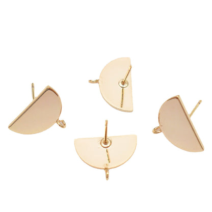 50PCS 14K Gold Filled Earrings Studs Round Square Star Semicircle With Loop White Gold Earring Posts Blank Jewelry Findings Earrings Studs Doki Decor   