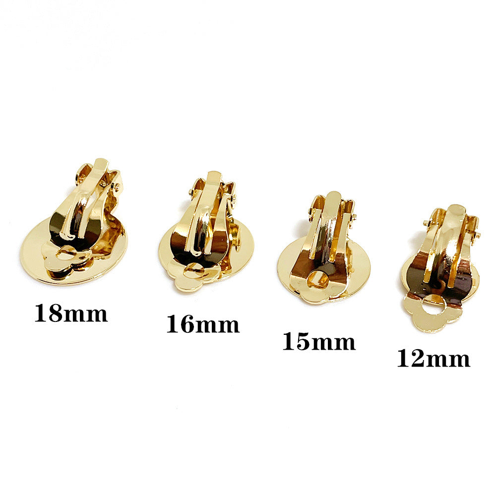 10PCS 14K Gold Filled Clip-On Earring Converter Findings Components Flat Earring Pads 12mm 15mm 16mm 18mm Clip-On Earrings Doki Decor   