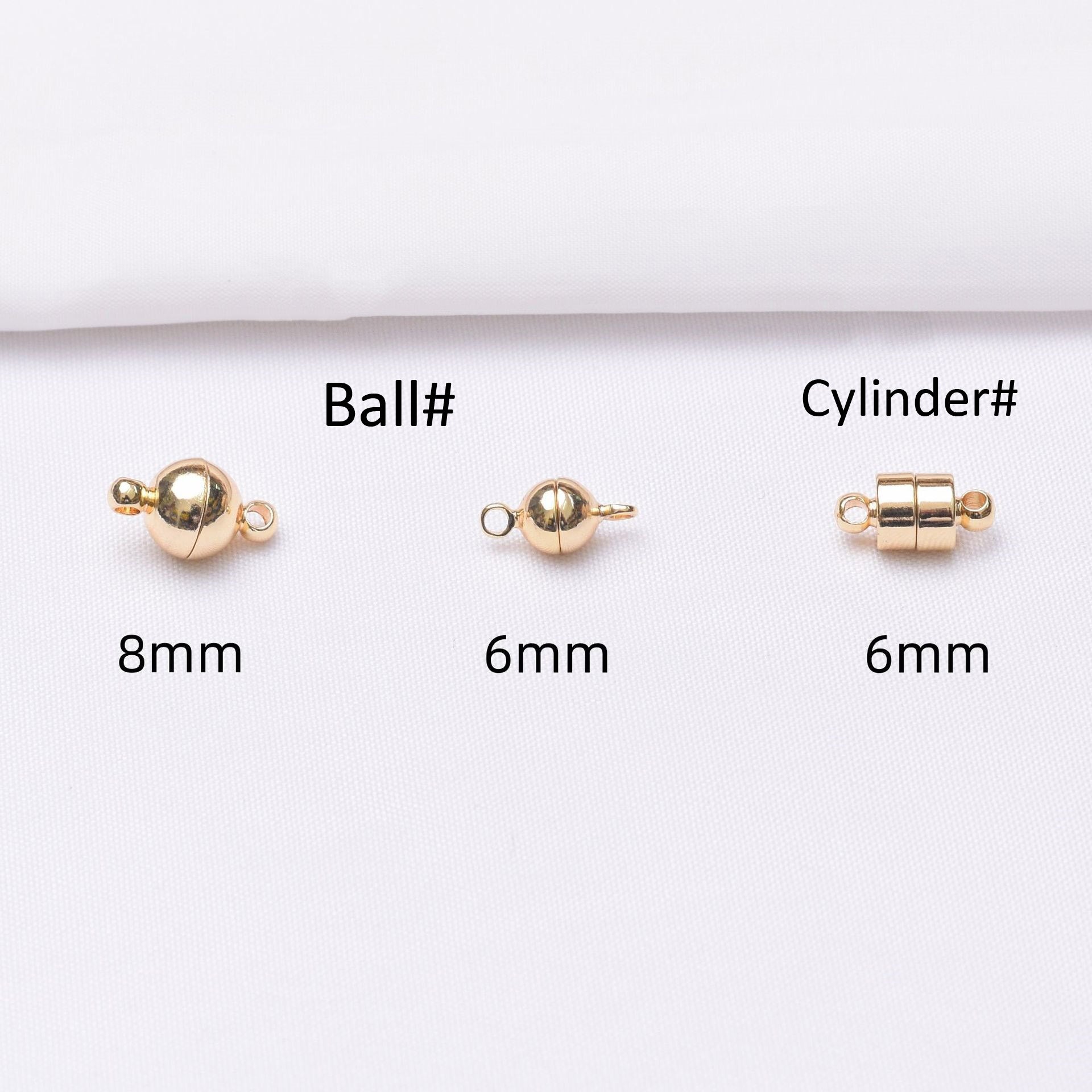 10PCS 14K Gold Filled Magnet Clasps Ball Cylinder With Loop White Gold Silver For Jewelry Making Finding Kits Repair Clasps Doki Decor   