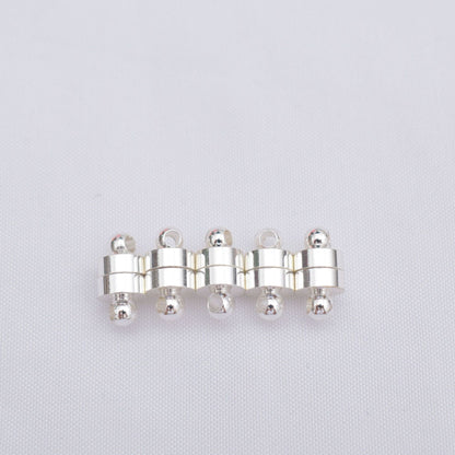 10PCS 14K Gold Filled Magnet Clasps Ball Cylinder With Loop White Gold Silver For Jewelry Making Finding Kits Repair Clasps Doki Decor Cylinder# Silver 