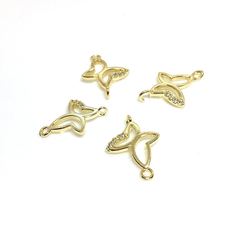 10PCS 14K Gold Filled Pendants Butterfly Rhinestone Hollow Charms Jewelry Making Findings Supplies Pendants Doki Decor   