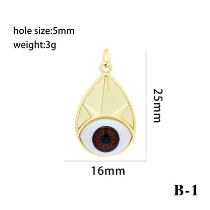 18K Gold Filled Pendants Devil Eyes Evil Eyes Star Waterdrop Rhinestone Charms Jewelry Making Findings Supplies Pendants Doki Decor B1  