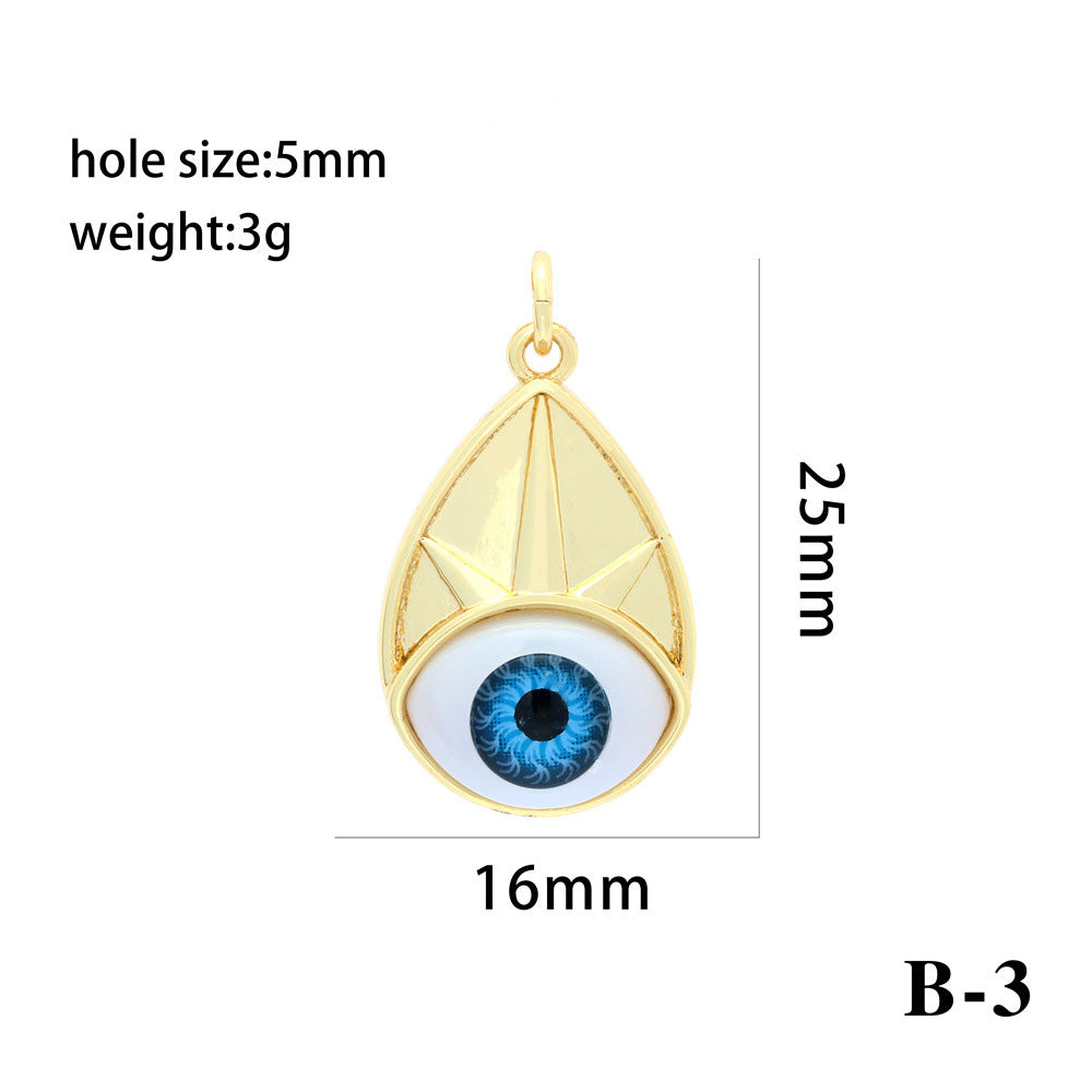 18K Gold Filled Pendants Devil Eyes Evil Eyes Star Waterdrop Rhinestone Charms Jewelry Making Findings Supplies Pendants Doki Decor B3  