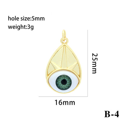 18K Gold Filled Pendants Devil Eyes Evil Eyes Star Waterdrop Rhinestone Charms Jewelry Making Findings Supplies Pendants Doki Decor B4  